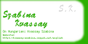 szabina kvassay business card